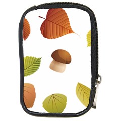 Leaves Mushrooms Compact Camera Leather Case by Mariart