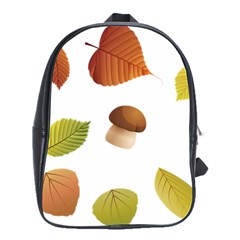 Leaves Mushrooms School Bag (large) by Mariart