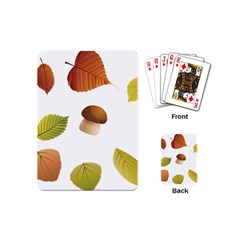 Leaves Mushrooms Playing Cards (mini) by Mariart