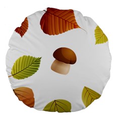 Leaves Mushrooms Large 18  Premium Round Cushions by Mariart