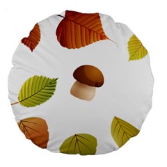 Leaves Mushrooms Large 18  Premium Flano Round Cushions by Mariart