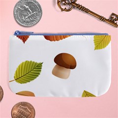 Leaves Mushrooms Large Coin Purse by Mariart