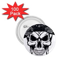 Kerchief Human Skull 1 75  Buttons (100 Pack)  by Mariart