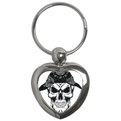 Kerchief Human Skull Key Chains (heart)  by Mariart