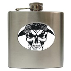 Kerchief Human Skull Hip Flask (6 Oz) by Mariart