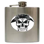 Kerchief Human Skull Hip Flask (6 oz) Front