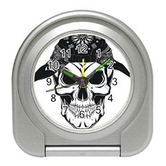 Kerchief Human Skull Travel Alarm Clock by Mariart