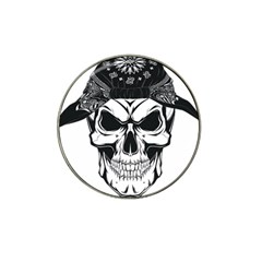 Kerchief Human Skull Hat Clip Ball Marker by Mariart