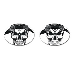 Kerchief Human Skull Cufflinks (oval) by Mariart