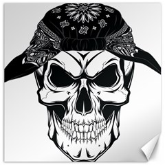 Kerchief Human Skull Canvas 12  X 12  by Mariart