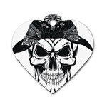 Kerchief Human Skull Dog Tag Heart (Two Sides) Back