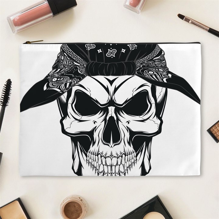 Kerchief Human Skull Cosmetic Bag (XL)