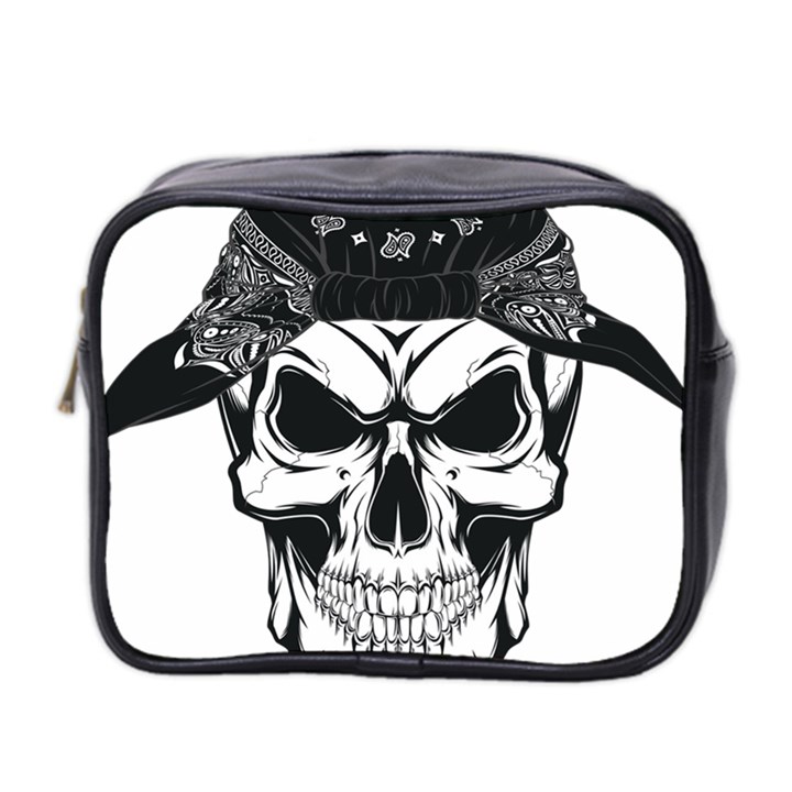 Kerchief Human Skull Mini Toiletries Bag (Two Sides)