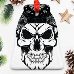 Kerchief Human Skull Bell Ornament (two Sides) by Mariart