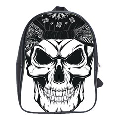 Kerchief Human Skull School Bag (xl) by Mariart