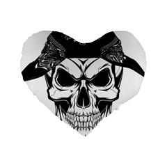 Kerchief Human Skull Standard 16  Premium Heart Shape Cushions by Mariart