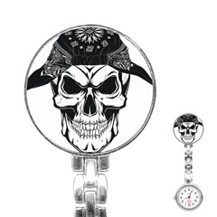 Kerchief Human Skull Stainless Steel Nurses Watch by Mariart