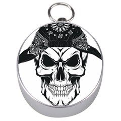 Kerchief Human Skull Silver Compasses by Mariart