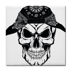 Kerchief Human Skull Tile Coasters by Mariart