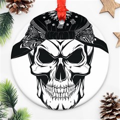 Kerchief Human Skull Ornament (round) by Mariart