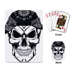 Kerchief Human Skull Playing Cards Single Design by Mariart