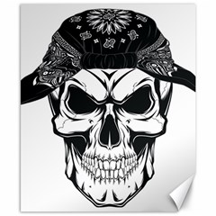 Kerchief Human Skull Canvas 8  X 10  by Mariart