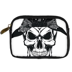 Kerchief Human Skull Digital Camera Leather Case by Mariart