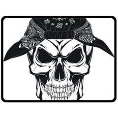 Kerchief Human Skull Fleece Blanket (large)  by Mariart