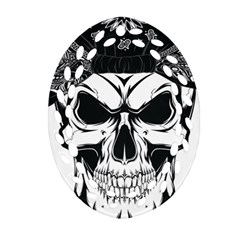 Kerchief Human Skull Oval Filigree Ornament (two Sides) by Mariart