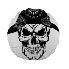 Kerchief Human Skull Standard 15  Premium Flano Round Cushions by Mariart