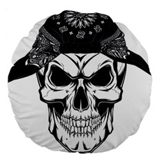 Kerchief Human Skull Large 18  Premium Flano Round Cushions by Mariart