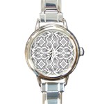 Mandala Line Art Round Italian Charm Watch Front