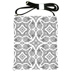 Mandala Line Art Shoulder Sling Bag by Mariart