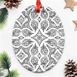 Mandala Line Art Oval Filigree Ornament (Two Sides) Front