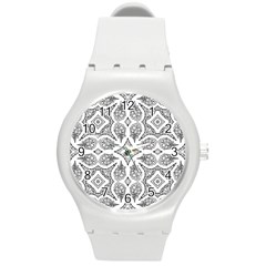 Mandala Line Art Round Plastic Sport Watch (m)