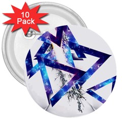 Metal Triangle 3  Buttons (10 Pack)  by Mariart