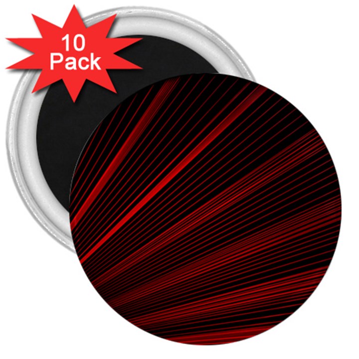 Line Geometric Red Object Tinker 3  Magnets (10 pack) 