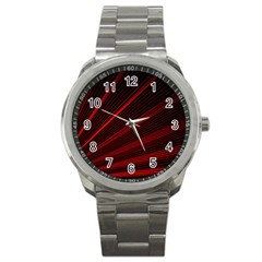 Line Geometric Red Object Tinker Sport Metal Watch by Mariart