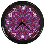 Kaleidoscope Triangle Pattern Wall Clock (Black) Front