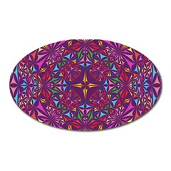 Kaleidoscope Triangle Pattern Oval Magnet by Mariart