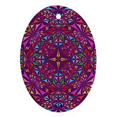 Kaleidoscope Triangle Pattern Oval Ornament (two Sides) by Mariart