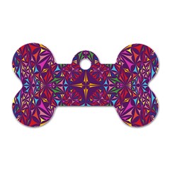 Kaleidoscope Triangle Pattern Dog Tag Bone (one Side) by Mariart