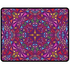 Kaleidoscope Triangle Pattern Fleece Blanket (medium)  by Mariart