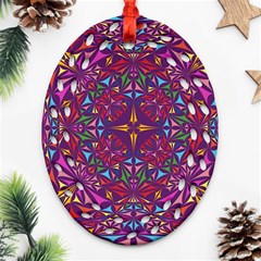 Kaleidoscope Triangle Pattern Ornament (oval Filigree) by Mariart