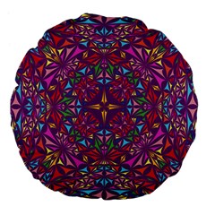 Kaleidoscope Triangle Pattern Large 18  Premium Flano Round Cushions by Mariart