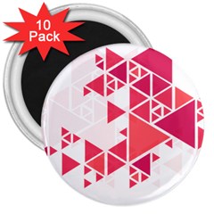 Red Triangle Pattern 3  Magnets (10 Pack)  by Mariart