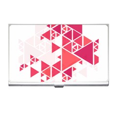 Red Triangle Pattern Business Card Holder by Mariart