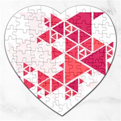 Red Triangle Pattern Jigsaw Puzzle (heart) by Mariart