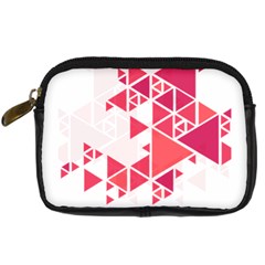 Red Triangle Pattern Digital Camera Leather Case by Mariart