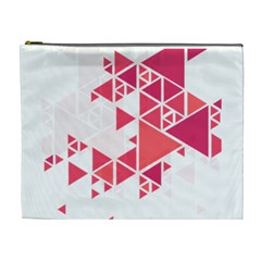 Red Triangle Pattern Cosmetic Bag (xl) by Mariart